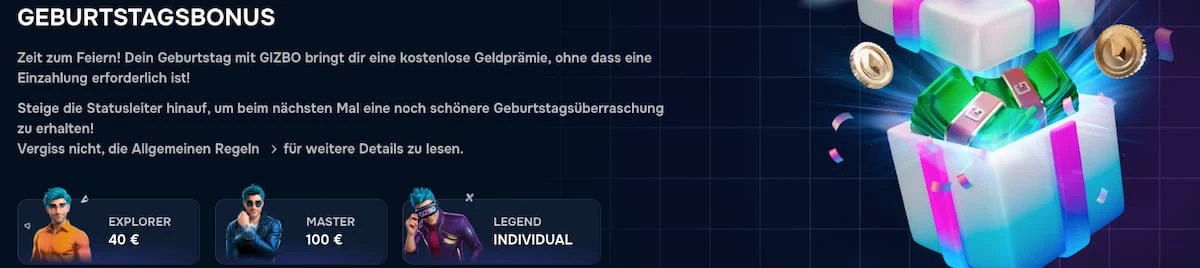 gizbo casino geburtstagsbonus